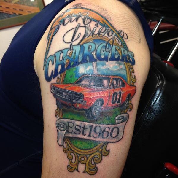 chargers-general-lee tattoo